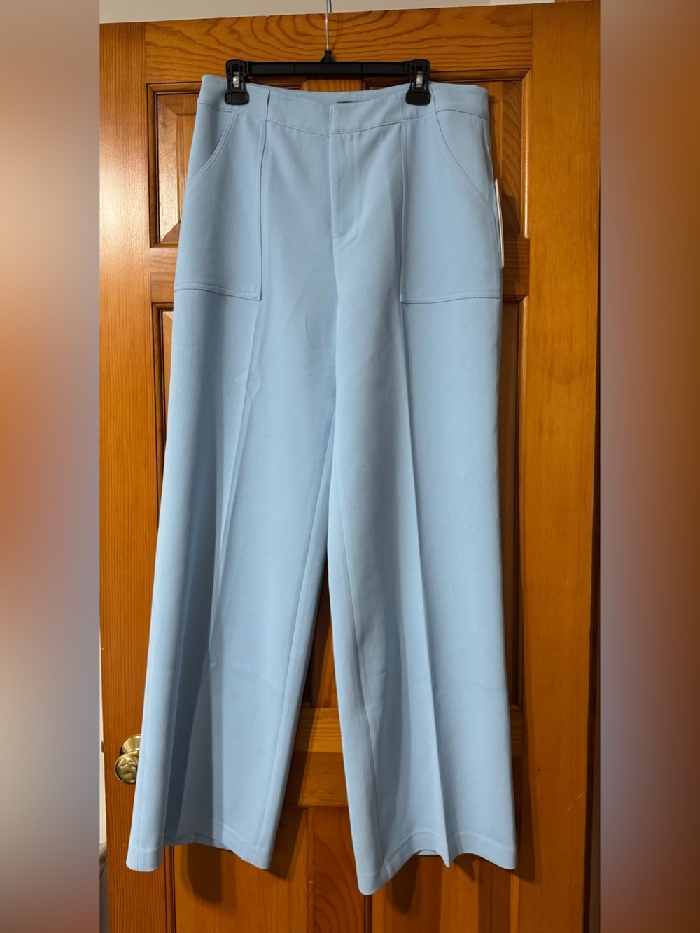 Aqua Soft Blue Wide-Leg Pants